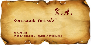 Konicsek Anikó névjegykártya
