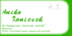aniko konicsek business card
